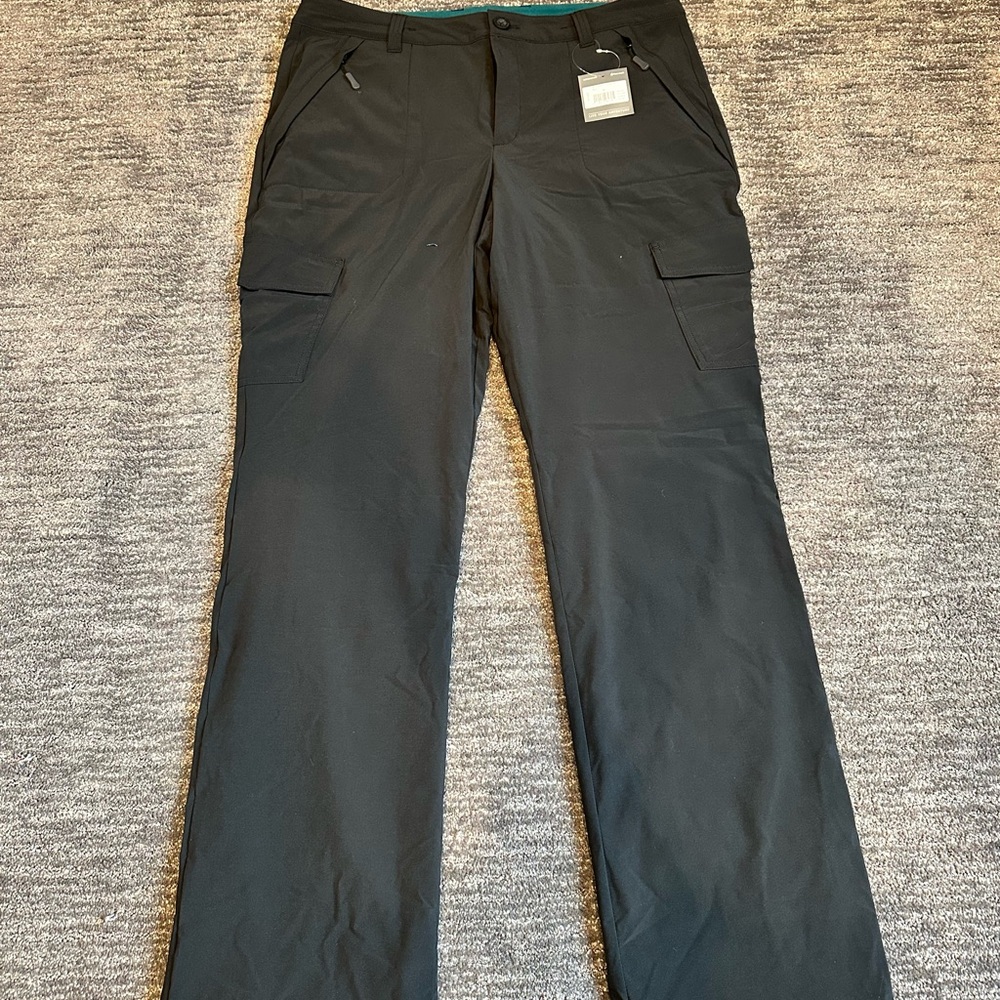 NWT Women’s Eddie Bauer Pilar Fleece Lined Pants - Black/Teal Size 14Tall